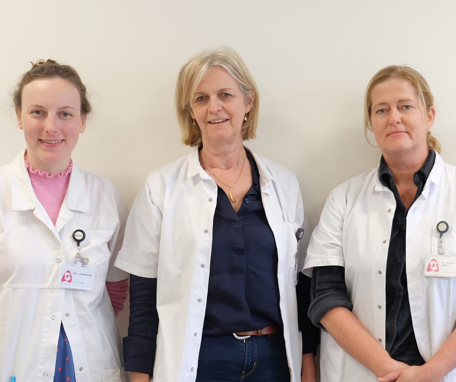 V.l.n.r.: Dr. Liesbet De Meester, Dr. Lieve Gyselbrecht en Dr. Marthe Van den Berghe
